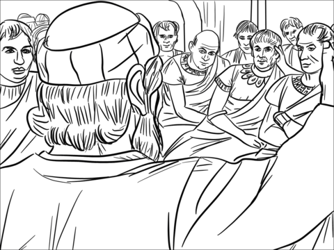 Peter Speaks To Cornelius Coloring Page